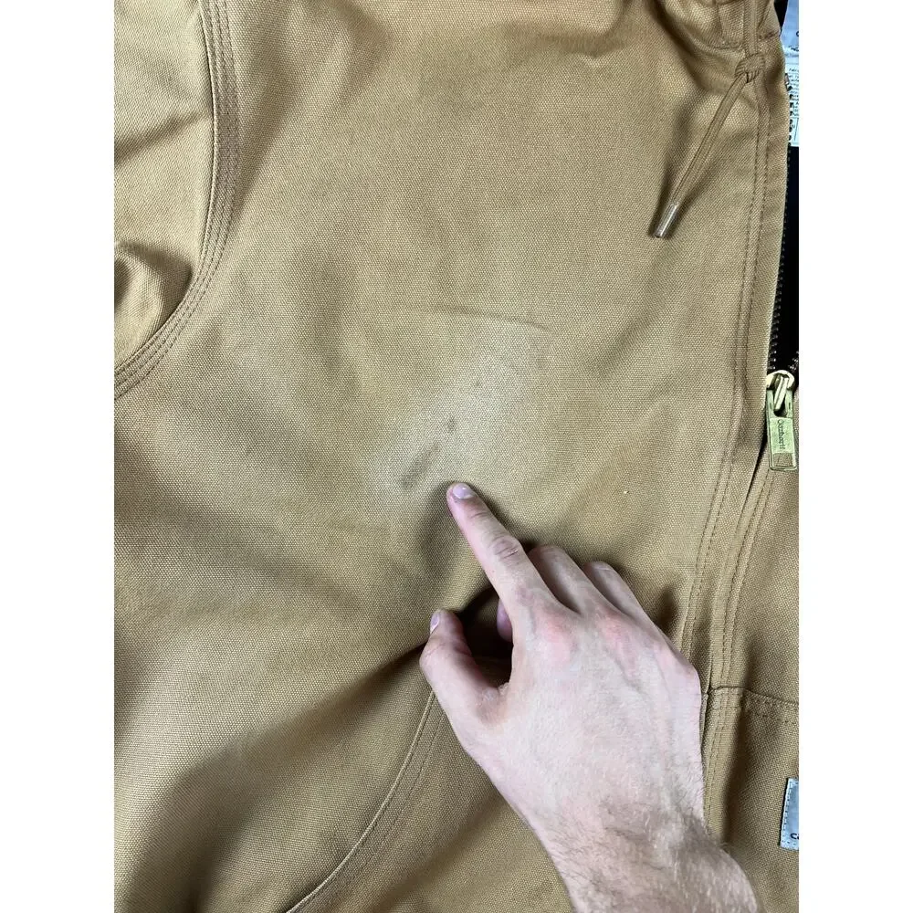 VTG Carhartt Jacket 2XL Hooded Canvas BRN Insulated Winter Outdoors 90s